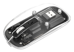 Mouse USB wireless ricaricabile trasparente Image 1