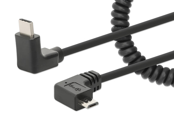 Cavo di ricarica USB-C a Micro-USB spiralato  Image 1