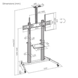 TV trolley in alluminio con altezza regolabile Image 13