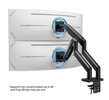 Supporto da scrivania per doppio monitor con molla meccanica in alluminio resistente Image 11