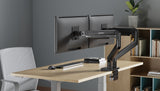 Supporto da scrivania per doppio monitor con molla meccanica in alluminio resistente Image 3