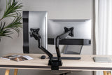 Supporto da scrivania in alluminio con molla a gas per doppio monitor con docking station 8-in-1 Image 10